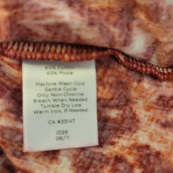 Talbots Womans Size Medium Top Blouse Red Orange Pink Fall - Picture 7 of 7